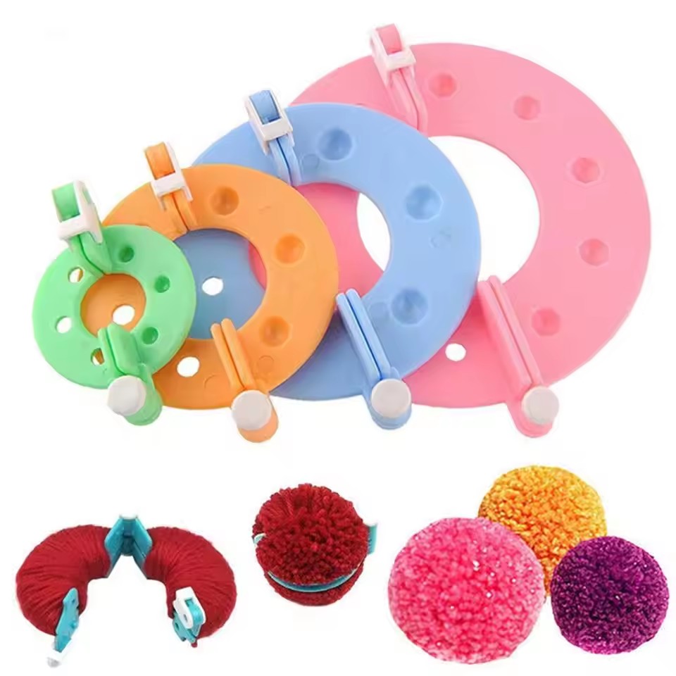 Pom Pom Maker Tool - Kit per Realizzare Pompon 8 Pezzi