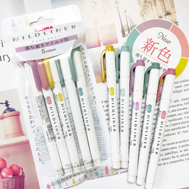 NUOVI evidenziatori zebrati ze - Zebra Pen Mildliner recensione e prezzo