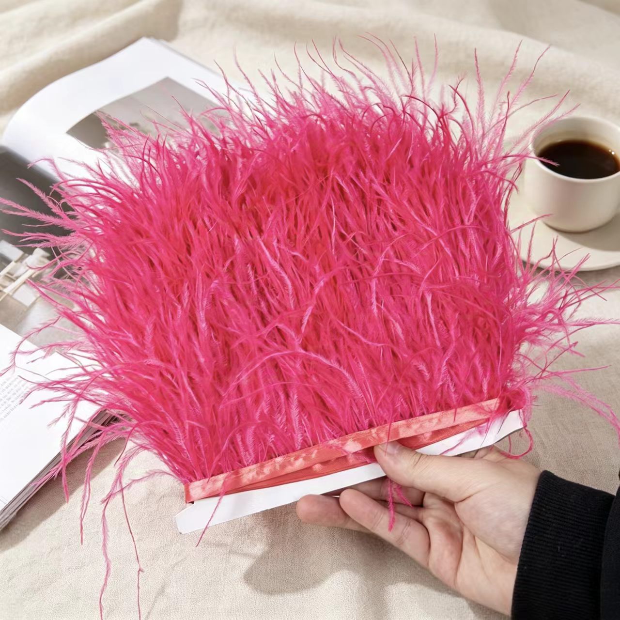 Nastro con Piume di Struzzo Ro - Fringe Ribbon Sewing recensione e prezzo